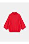 10851 High Collar Soft Textured Sweater-Red - 5