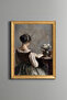 Young Woman Reading a Book - Vintage Patterned Painting - Slim Model