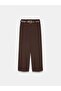 72821 Belted Curved Leg Trousers - Brown - 5