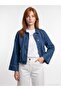 65400 Pocket Detailed Denim Jacket-Blue - 3