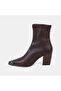 Women's Bitter Brown Metal Pointed Toe Stretch Heeled Boots - 4