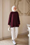 Burgundy Tunic with Cuffs and Slits on the Sleeves and Skirt - 3