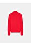 10877 Basic Stand Collar Buttoned Sweater-Red - 7