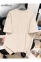 Butterfly Sunflower and Faith Printed Light Beige Large Size Oversize Unisex Crew Neck T-Shirt - 2
