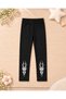 Girl's Printed Black Tights Set of 4 - 3