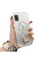Samsung Galaxy A31 Compatible Silicone Edge Hard Back Case Line Art Patterned Phone Case