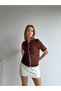 Polo Collar Lace Detailed Buttoned Front Knitwear Blouse