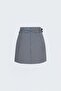 Houndstooth Patterned Mini Skirt - Blue - 5
