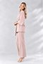 Kimono Double Set Waist-Tie Pants Elastic Waist Pockets Batwing Sleeves (3/4 Length) - 4