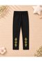Girl's Printed Black Tights Set of 4 - 6