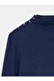 10877 Basic Stand Collar Buttoned Sweater-Navy Blue - 7