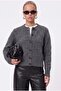 Women's Warm Soft Textured Basic Anthracite Knitwear Cardigan - 2