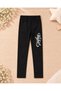 Girl's Printed Black Tights Set of 4 - 5
