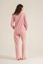 Cotton Modal Soft Textured Long Sleeve Women's Pajama Set - 4