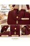 Women's 3-Compartment Small Size Vintage Scholarship Zipper and Snap Closure Hand and Shoulder Bag - 4