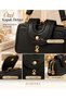 Women's 3-Compartment Small Size Vintage Scholarship Zipper and Snap Closure Hand and Shoulder Bag - 4