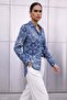 Leopard Patterned Classic Shirt - Navy Blue
