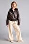 Faux Leather Hooded Coat Girls (26 Au) - 2