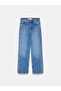 72365 Lyocell Blended Stoned Wide Leg Jeans-Blue - 5