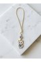 Gilded White Cat Metal Evil Eye Beaded Car Mirror Ornament Car Charm - 2
