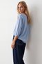 Women's Blue Crew Neck Half Sleeve Knitwear Blouse Alc-X15655 - 4