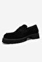 Vionel Black Suede Genuine Leather Women's Loafer Shoes - 8