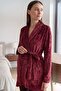 Viola Velvet Long Sleeve Belted Adjustable Waist Maternity and Postpartum Pajama Set - 3