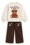 Girls' Set Long Sleeve Sweatshirt and Corduroy Pants Set - 2
