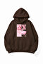 Unisex Soft Textured Pink Car Poster Printed Design Oversize 3 Thread Hoodie Sweatshirt