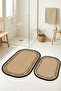 Digital Non-Slip Washable Jute-Look Modern Bathroom Mat Toilet Set