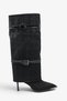 Kelya Women's Accessory Boots - Black Suede Crocodile - 3