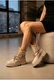 Giza Women's Snow Boots with Stones and Laces, Parachute Fabric, Beige - 2