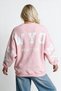 Women's Oversize Sweatshirt Wyo Ny Printed Pink – Crew Neck, 3 Thread Raster Fleece - 3