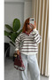 Premium Oversize Striped Polo Collar Sweater