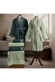 Maribel 100% Cotton Embroidered Family Bathrobe Set Mint/Dark Green M-L/L-Xl (6 Pieces)