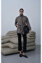 Back Detailed Design Belted Trench Coat Mink - 4