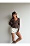 Front Buttoned Glittery V-Neck Cardigan - 2