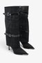 Kelya Women's Accessory Boots - Black Suede Crocodile - 4