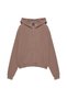 Süet kapüşonlu fermuarlı sweatshirt - 2