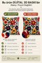 Decorative Floral Cushion Cover 43X43 cm Punch Look 3D Digital Printed Single Sofa Cushion Cover - Colorful Spring - 6