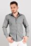 Gray Patterned Slimfit Shirt - 5