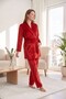 Nelia Premium Textured Velvet Long Sleeve Adjustable Waist Belted Maternity and Postpartum Pajama Set - 6