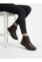 Genuine Leather Brown Orthopedic Women's Boots with Side Elastic and Triangle Accessories