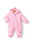 Baby Winter Coat Hooded Pink Zippered Coat with Furry Inside for Cosmonauts