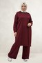 68102 Plus Size Ribbed Modal Tunic in Own Fabric - Burgundy