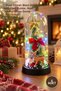 5 Illuminated Decorative Glass Bell Jars – Christmas Themed Table Decoration, Illuminated Glass Dome, Christmas Decor, Glass Dome