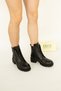 1409 Eren Shoes&Bag Genuine Leather Antique Buckle Detailed Daily Comfortable Serrated Non-Slip Sole Lace-Up-Zipper Boots Real Leather Black - 5
