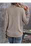 Women's V-Neck Long Sleeve Waffle Blouse - 4