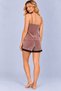 Women's Mink Velvet Lace Detailed Strappy Shorts Pajama Set - 4