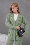 Women's Embroidered Knitwear Cardigan Pants Bottom Top Double Set - 3